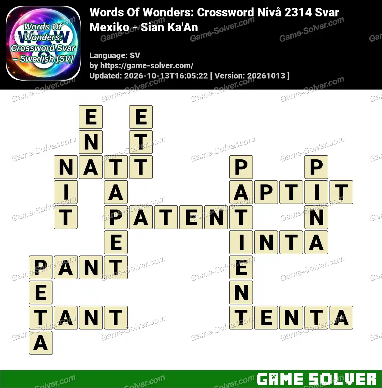 Words Of Wonders: Crossword Nivå 2314 Svar – Mexiko – Sian Ka’An